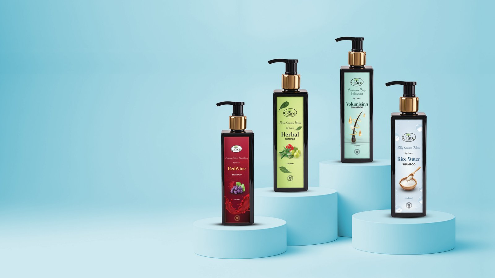 Grace’s Vie Saine Sulfate-Free Shampoo Range Herbal and sulfate-free shampoos by Grace’s Vie Saine for healthy, nourished hair