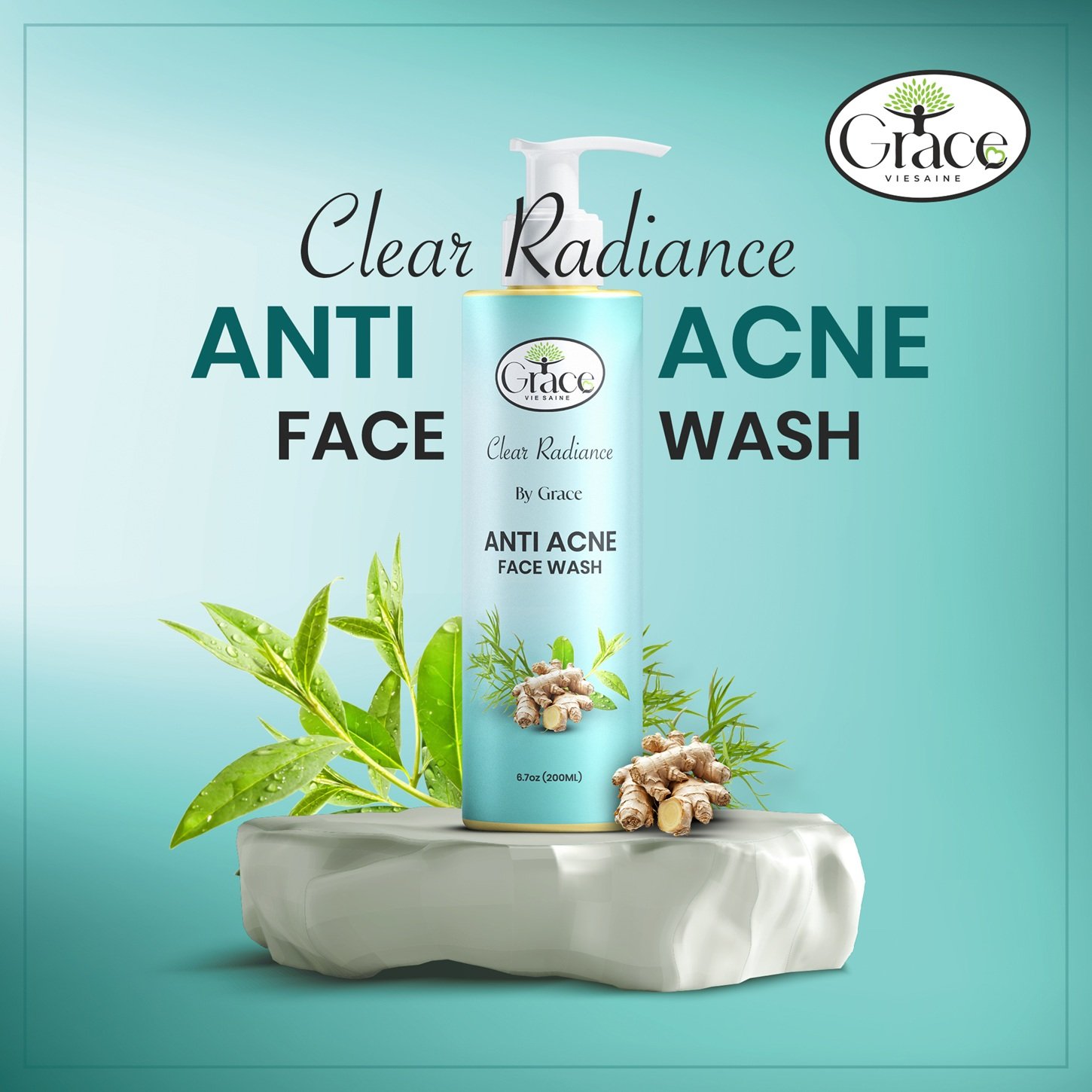 Clear Radiance Anti Acne Face Wash front label