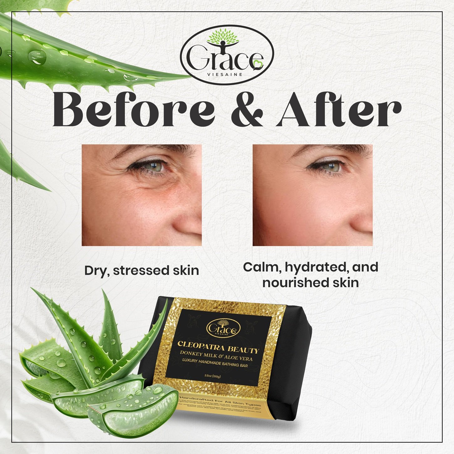 Cleopatra Beauty Soap with aloe vera and donkey milk