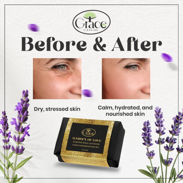 Almond Milk & Lavender Soap Showcasing botanical sources