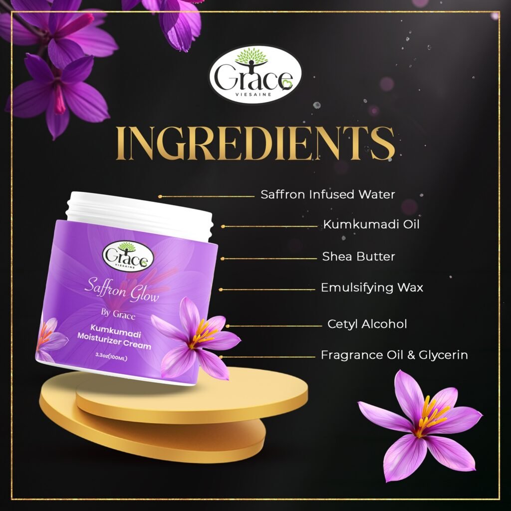 Natural ingredients in Saffron Glow Moisturizer