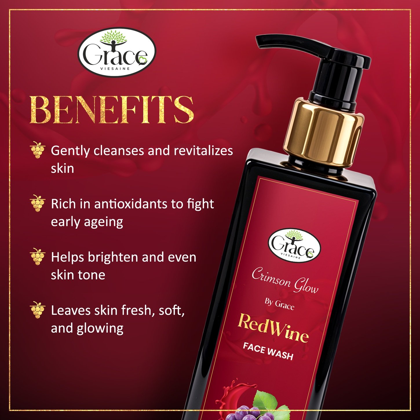 Key benefits of red wine face wash for brighter skin