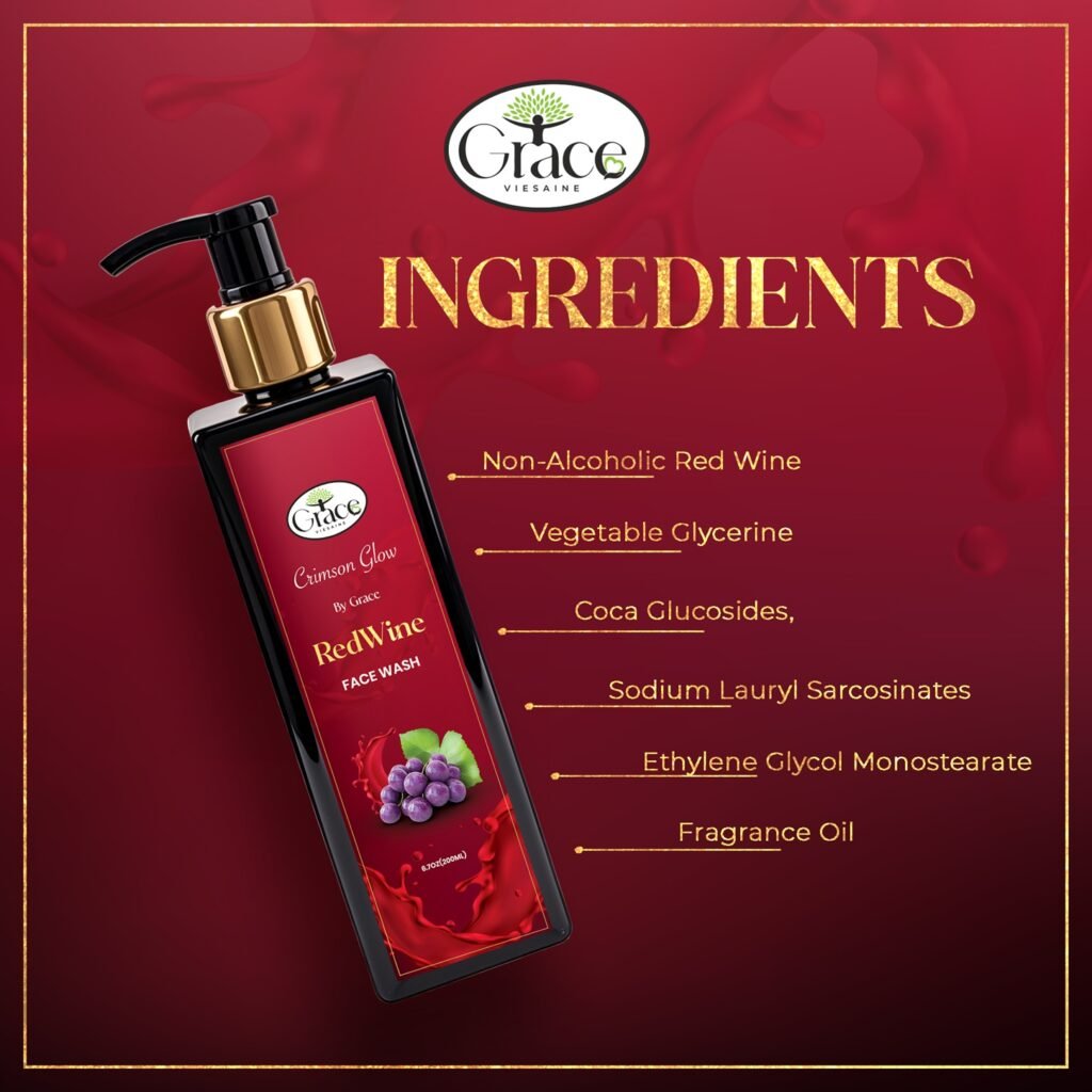 Ingredients like red wine, glycerine, vitamin E