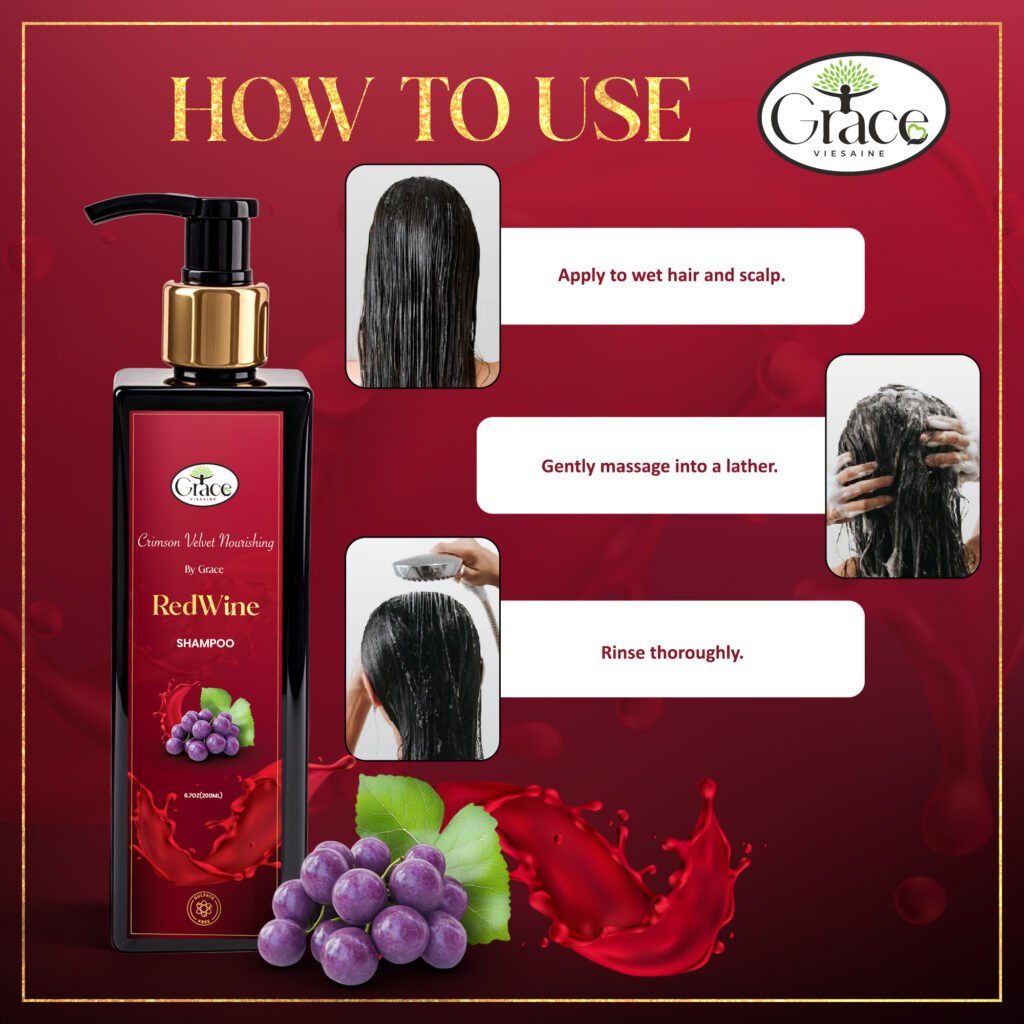 Step-by-step usage guide for Red Wine Shampoo
