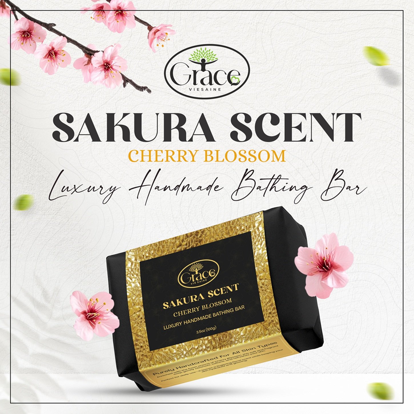 Cherry Blossom Soap Sakura Scent Cherry Blossom Soap front view