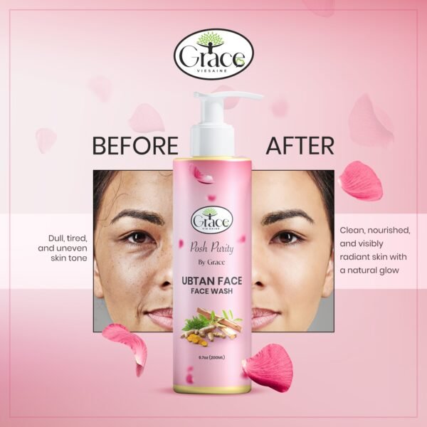 Before and after using Posh Purity Ubtan Face Wash