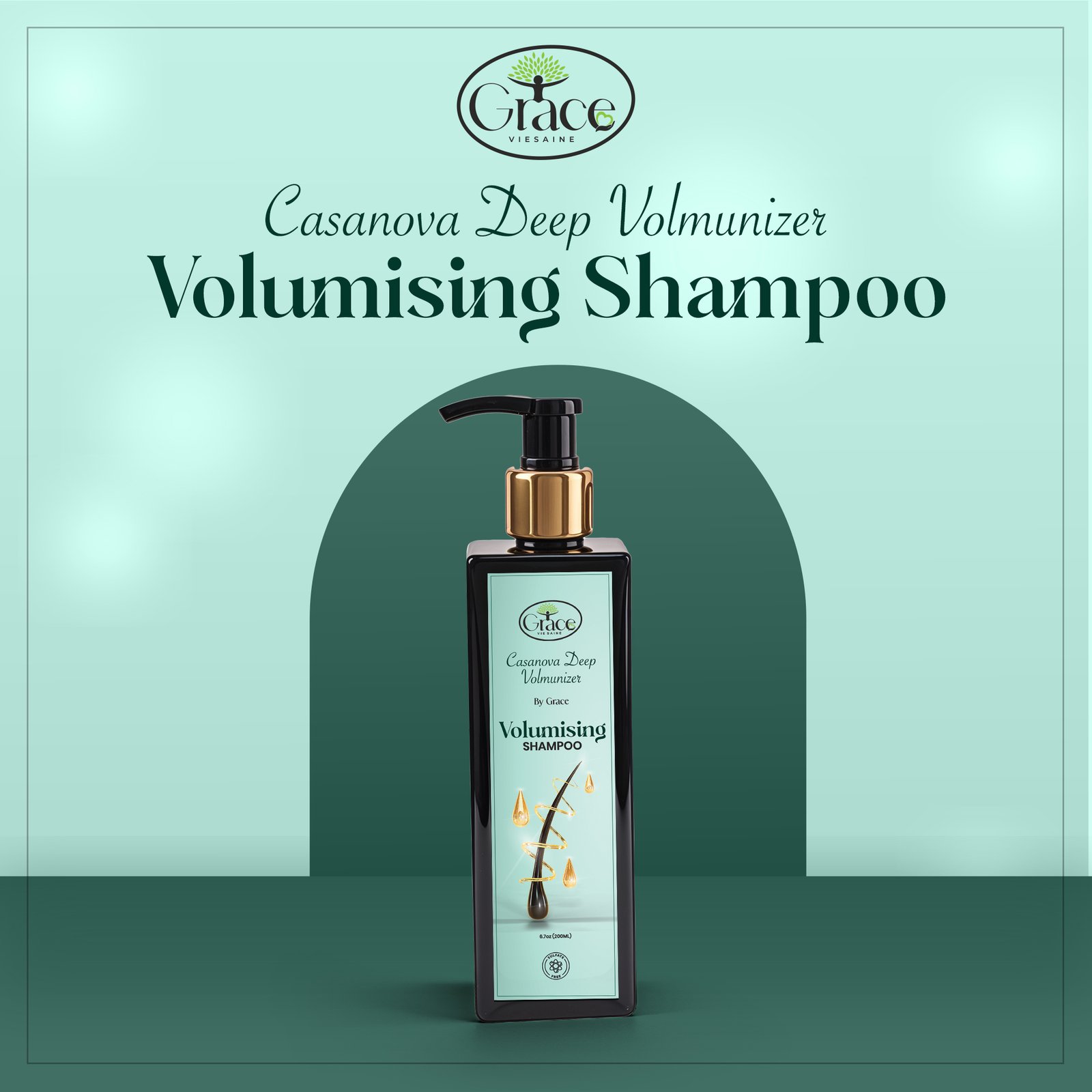 Front view of Volmunizing Shampoo - Casanova Deep Volmunizerbottle