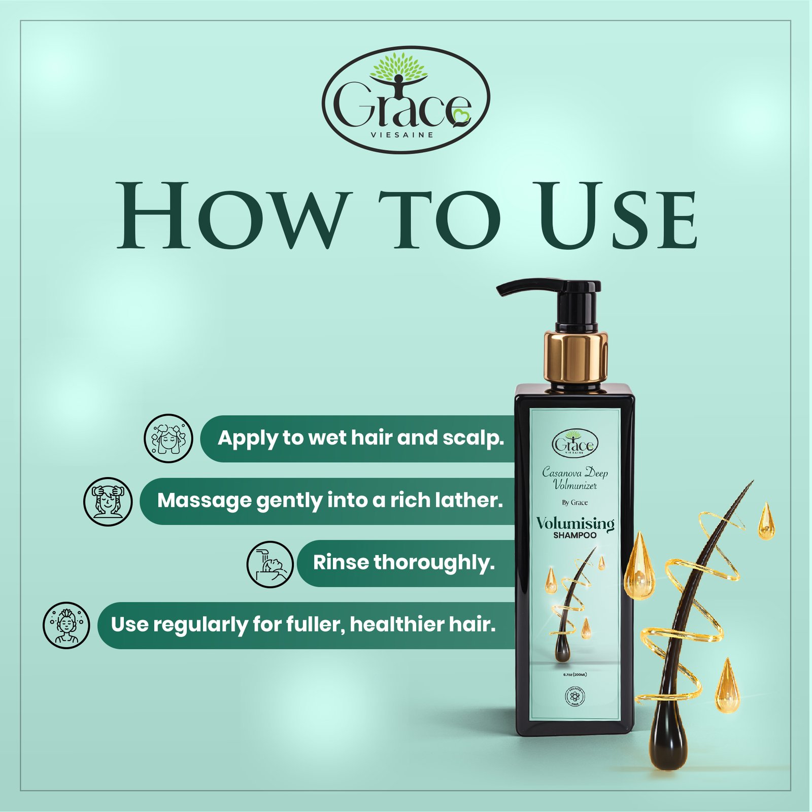 How to use Casanova Deep Volumizer Shampoo